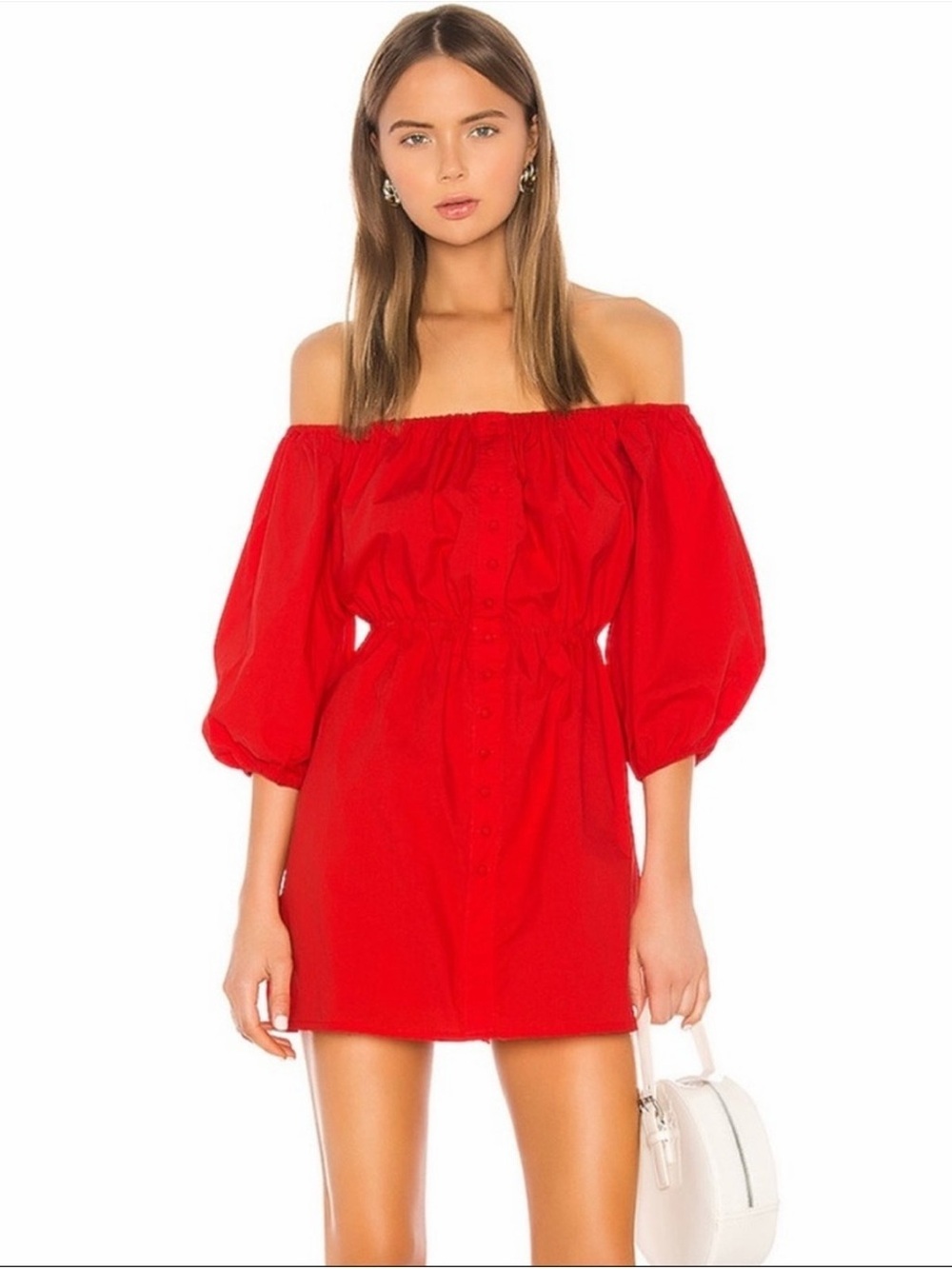 Like NEW Camila Coelho Archer Off Shoulder Button Front Dress